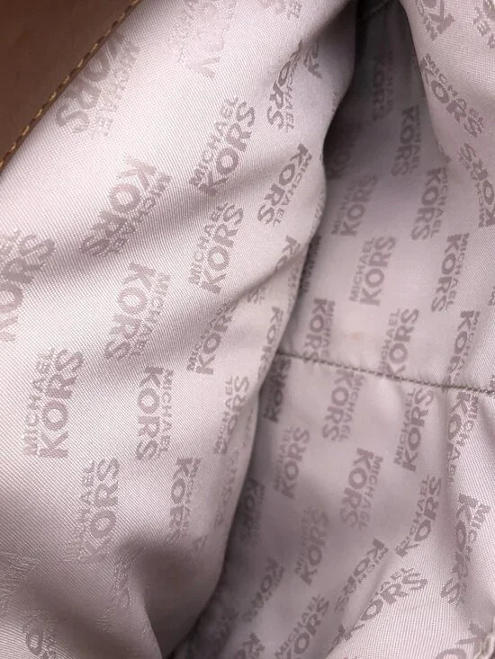 MICHAEL KORS Florence Satchel Purse Leather Brown Top Handle Hand Bag Shoulder - Picture 12 of 16